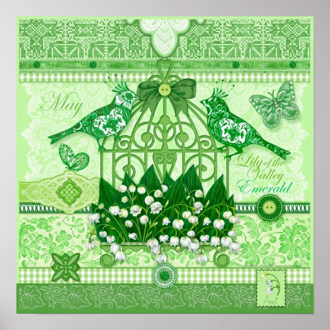 Birdcage Poster Flower och Gem May (Framsidan)
