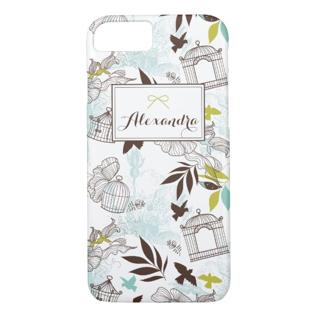 Birdcages Mönster Personlig iPhone 7 Fodral Case-Mate iPhone Skal (Baksida)