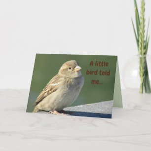 Birdday Little Bird Told Me Nature Cute Animal Kort
