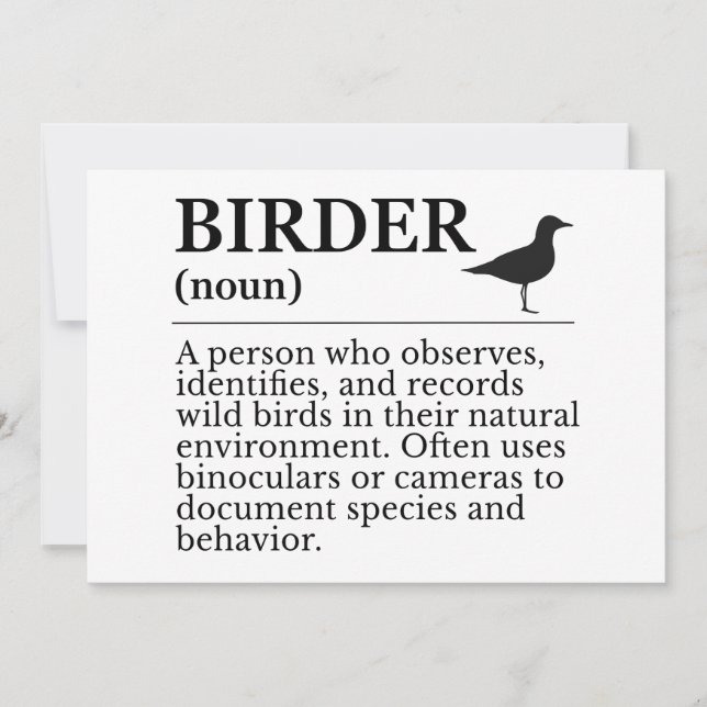 Birder definition - wild bird observer inbjudningar (Framsida)