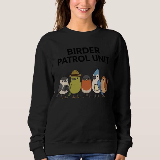 Birder Patrol Unit Funny Birdwatching T Shirt (Framsida)