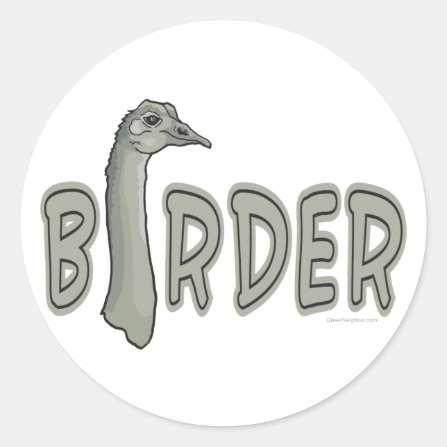Birder Runt Klistermärke (Framsida)
