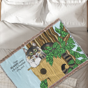 Birdhouse Bed Breakfast Cats Filt