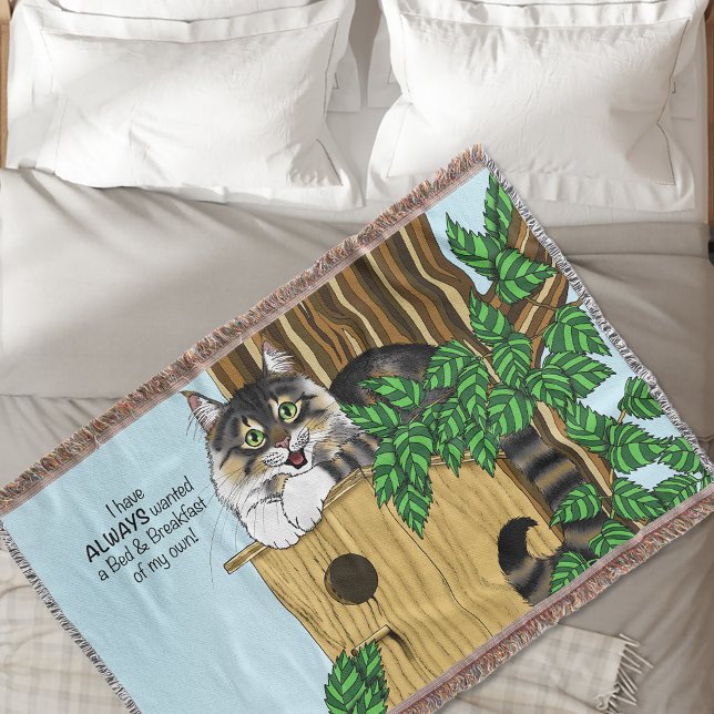 Birdhouse Bed Breakfast Cats Filt (Skapare uppladdad)