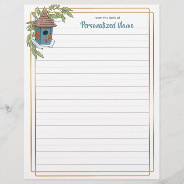 Birdhouse Bliss Line Letterhead Brevhuvud (Framsida)