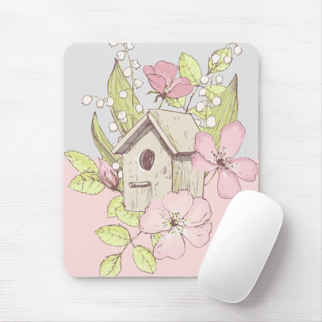 Birdhouse Blommigt Colorblock Musmatta (Med mus)