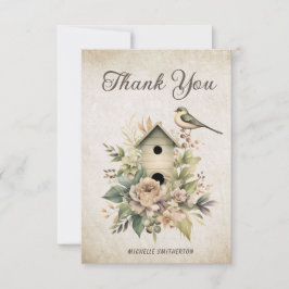 Birdhouse Blommigt Rustic Vintage Birthday Tack