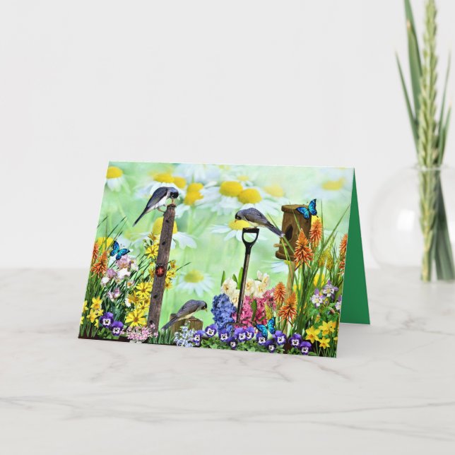 Birdhouse-Blomsterträdgård Inbjudan (Framsida)