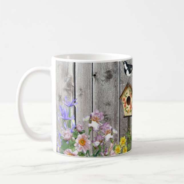 Birdhouse-Blomsterträdgård Kaffemugg (Vänster)