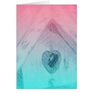 Birdhouse Heart Digital Art Hälsningskort
