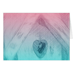 Birdhouse Heart Digital Art Hälsningskort
