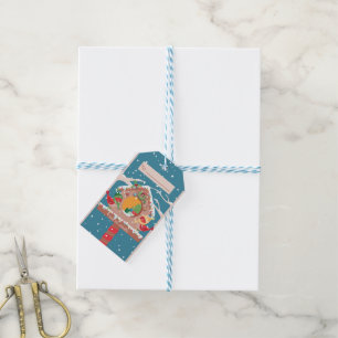 Birdhouse med Ljus Helgdag Gift-Märkre från jul Presentetikett