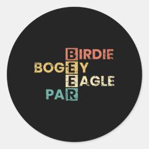 Birdie Bogey Eagle Par Beer Funny Golf Player Golf Runt Klistermärke