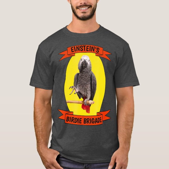 Birdie Brigade African Grey Parrot T Shirt (Framsida)