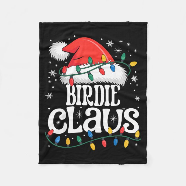 Birdie Claus Funny Xmas Christmas Grandma Holiday  Fleecefilt (Framsidan)