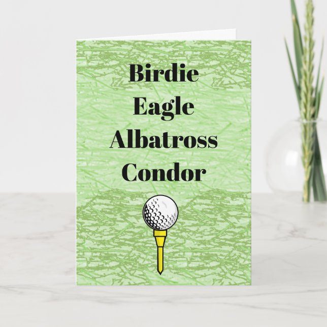 Birdie Eagle Albatross Condor Golf Birthday Card Kort (Framsida)