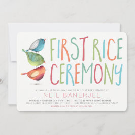 Birdie First Ris Ceremony Annaprashan Inbjudningar