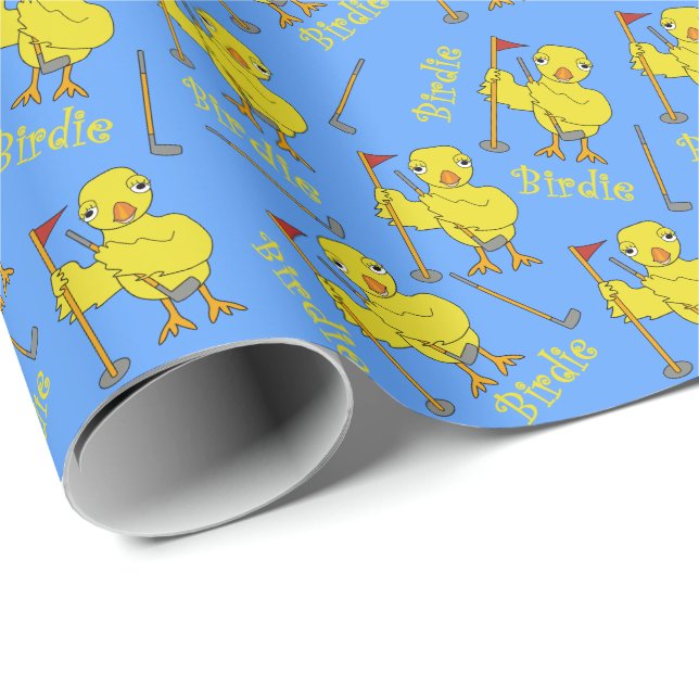 Birdie Golfing Chick Presentpapper (Rullad Hörn)