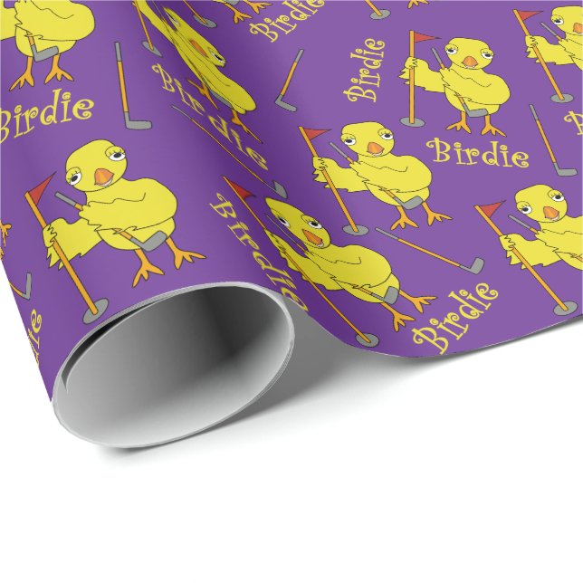 Birdie Golfing Chick Presentpapper (Rullad Hörn)