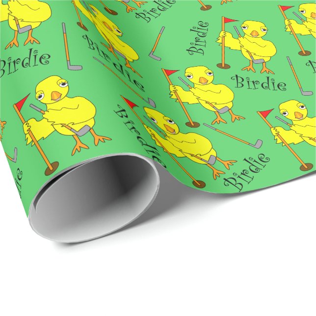 Birdie Golfing Chick Presentpapper (Rullad Hörn)