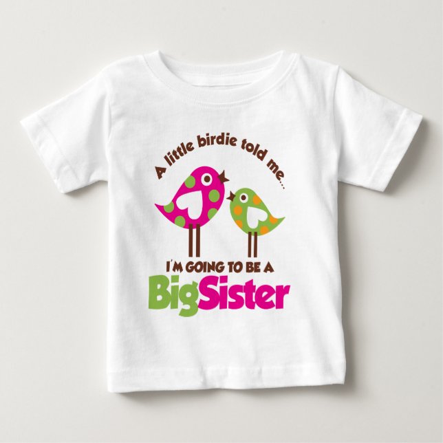 Birdie kommer att bli en stor syster t shirt (Framsida)