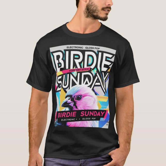 Birdie Söndag Electropop Black Tee (Framsida)