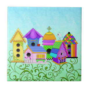 Birdie Village Tiles och Trivets Kakelplatta