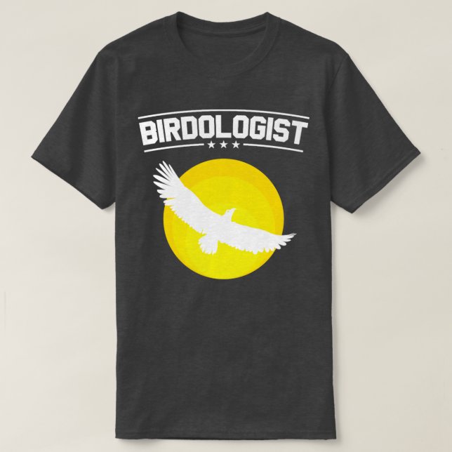 Birdolog Bird Watcher som tittar på fågelfågelfåge T Shirt (Design framsida)