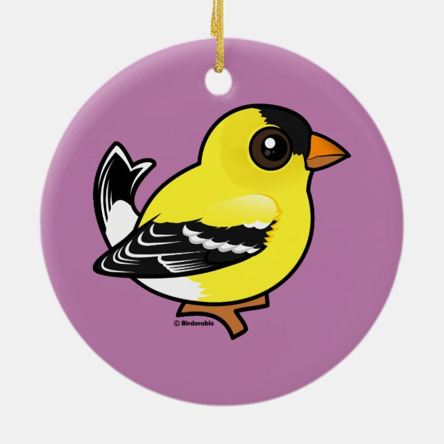 Birdorable American Goldfinch Julgransprydnad Keramik (Baksidan)