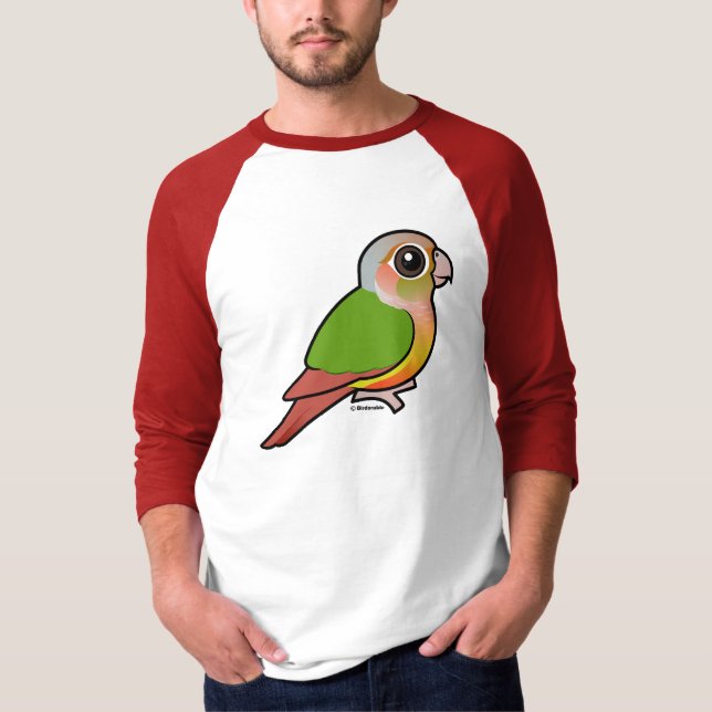 Birdorable ananas Grönt-varade fräck mot Conure Tee Shirt (Framsida)