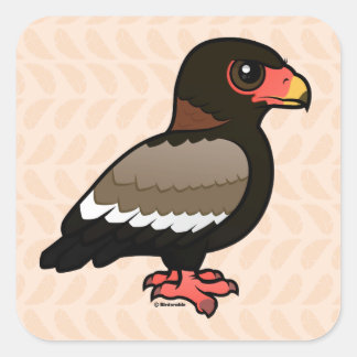 Birdorable Bateleur Fyrkantigt Klistermärke