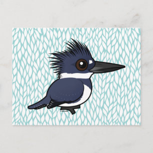Birdorable Belted Kingfisher (man) Vykort