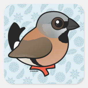 Birdorable Black-throated Finch Fyrkantigt Klistermärke