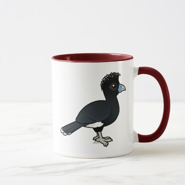 Birdorable Blått-fakturerade Curassow Mugg (Höger)