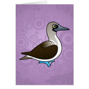 Birdorable Blått-footed Booby Hälsningskort