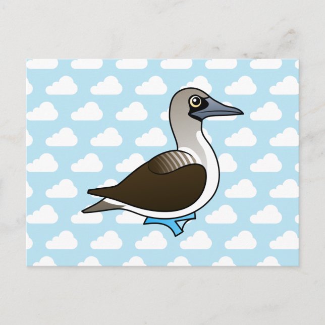 Birdorable Blue Footed Booby Vykort (Framsida)