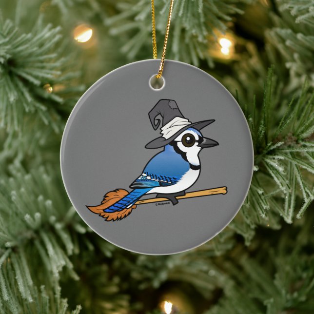 Birdorable Blue Jay Witch Halloween Julgransprydnad Keramik (Träd)