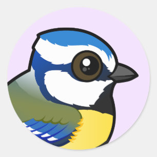 Birdorable Blue Tit Runt Klistermärke