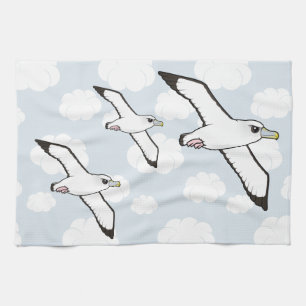 Birdorable blyg Albatross i flyg Kökshandduk