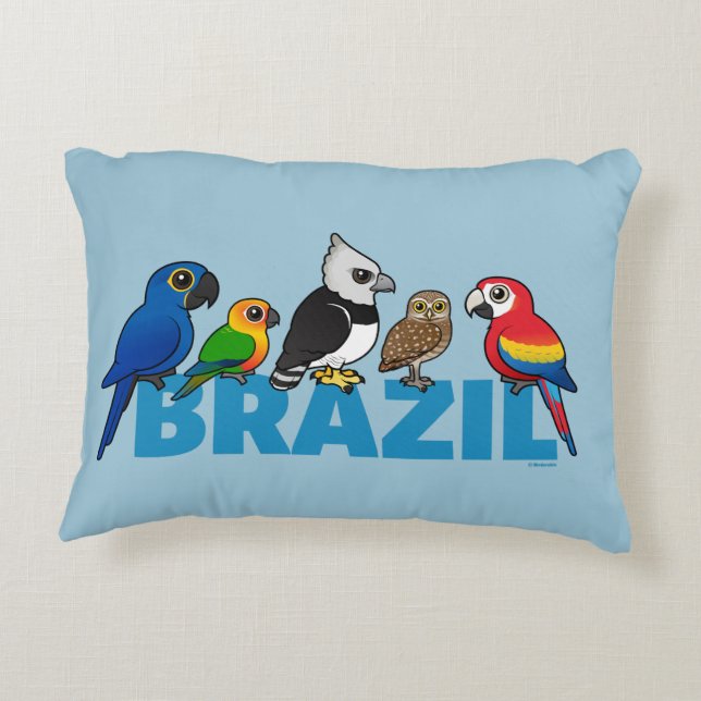 Birdorable Brasilien Prydnadskudde (Baksidan)