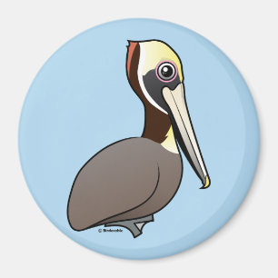 Birdorable brun pelikan magnet