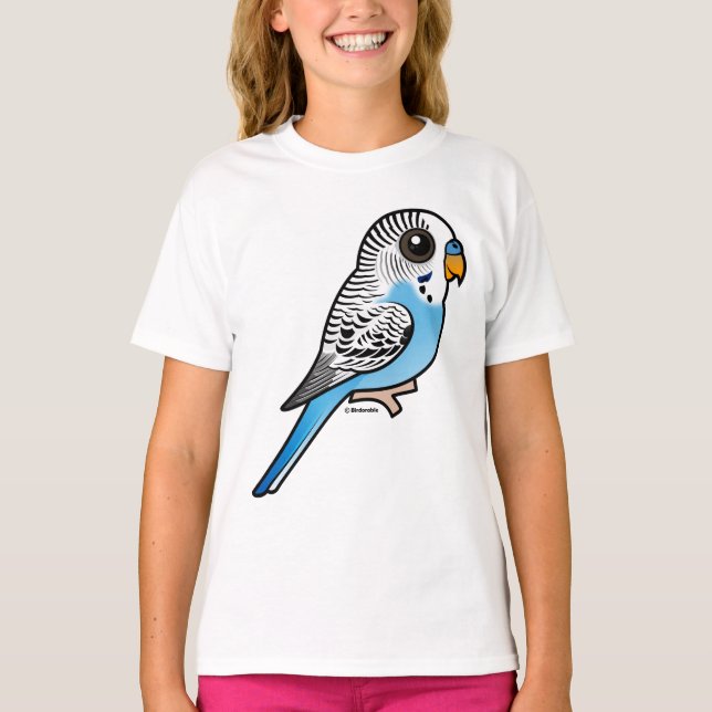 Birdorable Budgie blått T-shirt (Framsida)