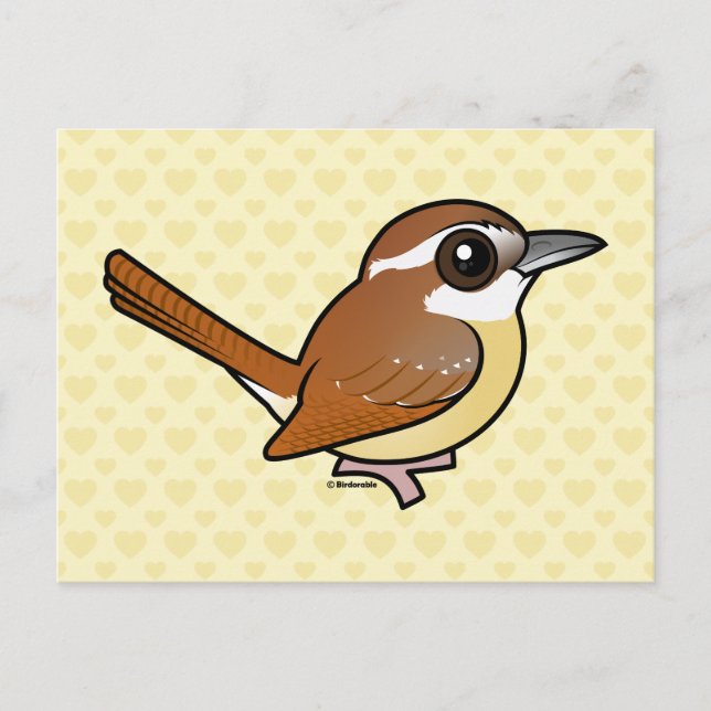 Birdorable Carolina Wren Vykort (Framsida)
