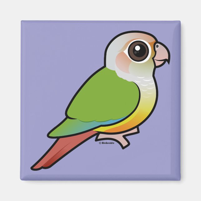 Birdorable Cinnamon Grönt-cheeked Conure Magnet (Framsidan)