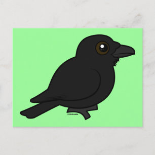 Birdorable Common Raven Vykort