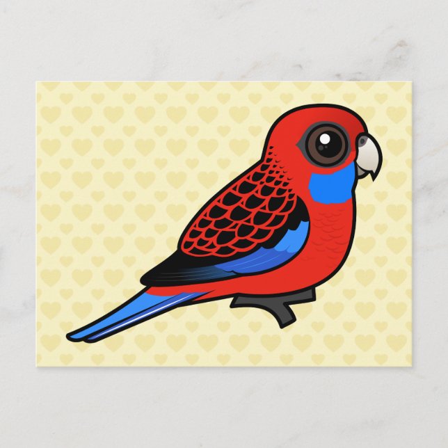 Birdorable Crimson Rosella Vykort (Framsida)