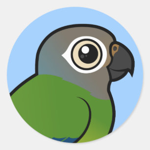 Birdorable Dusky-hövdade Conure Runt Klistermärke