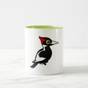 Birdorable Elfenben-fakturerade hackspetten Två-Tonad Mugg