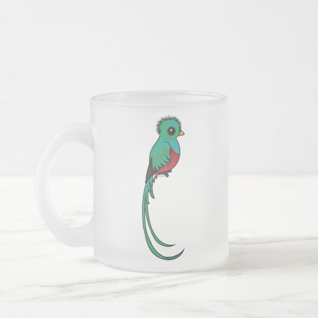 Birdorable glänsande Quetzal Frostad Glasmugg (Vänster)