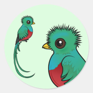 Birdorable glänsande Quetzal Runt Klistermärke